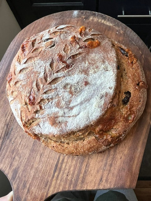 Kalamata Olive Parmesan Basil Sourdough